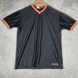 Levis SilverTab Jersey Mens Medium Black Mesh V Neck Vintage Skater Y2K 90s